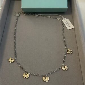 Dogeared Two-Tone Butterfly Necklace